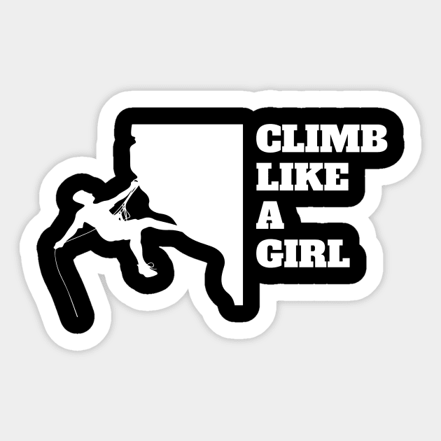 Climb Like A Girl Rock Climbing Mountain Climbing Rocks Sticker by fromherotozero